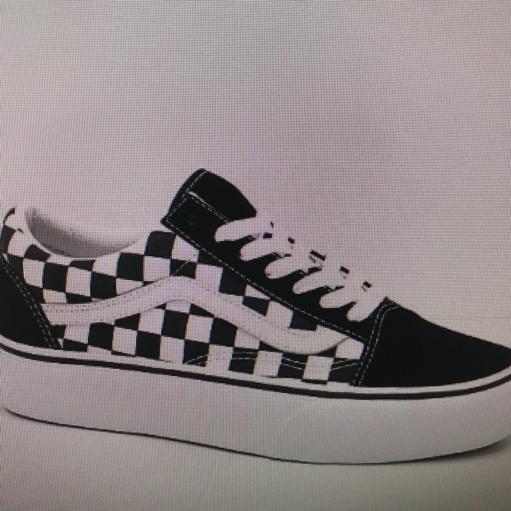Vans Old School Black & White Checkered Platform